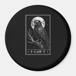 Aimant Carte de corbeau F-Caw-F drôle Halloween vintage d