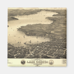 Aimant Carte de cru du Lac Léman