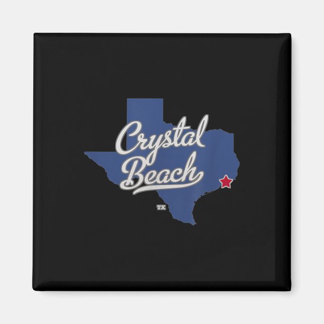 Aimant Carte de Crystal Beach Texas Tx (Devant)