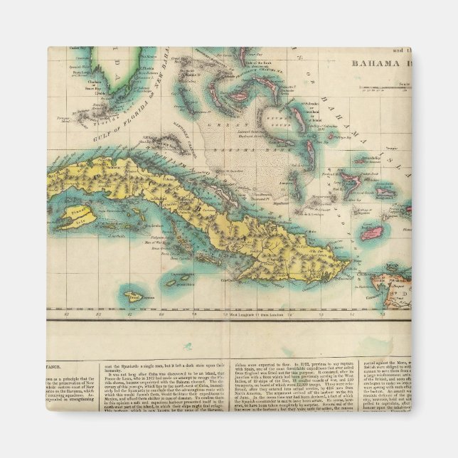 Aimant Carte De Cuba Et Des Îles Bahama (Devant)