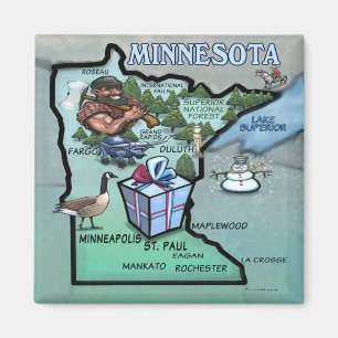 Aimant Carte de dessin du Minnesota