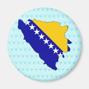 Aimant Carte de drapeau de la Bosnie-Herzégovine normale