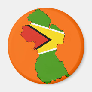 Aimant Carte de drapeau de la Guyane