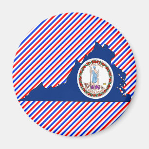 Aimant Carte de drapeau de la Virginie