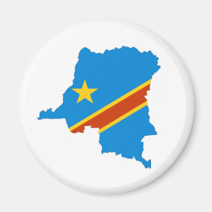 Aimant carte de drapeau de pays du Zaïre Congo