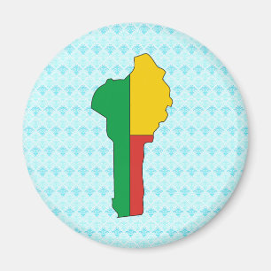 Aimant Carte de drapeau du Bénin normale