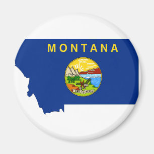 Aimant Carte de drapeau du Montana