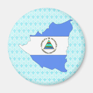Aimant Carte de drapeau du Nicaragua normale