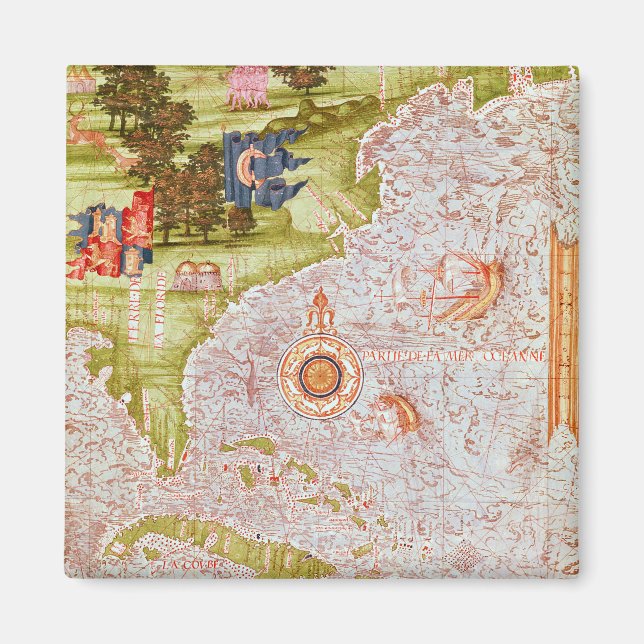 Aimant Carte de Floride et Antilles (Devant)