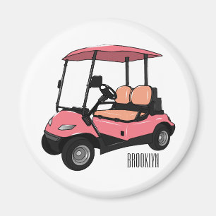 Aimant Carte de golf / dessin animé en voiturette de golf