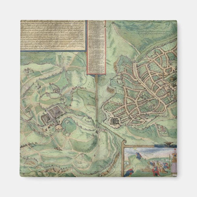 Aimant Carte de Jérusalem, de 'Civitates Orbis Terrarum' (Devant)