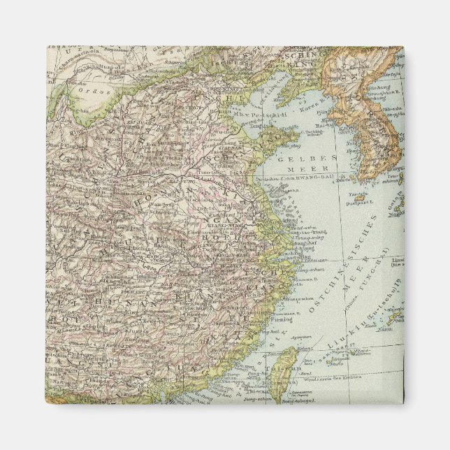 Aimant Carte de la Chine et du Japon (Devant)