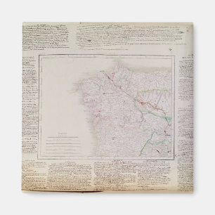 Aimant Carte de la Galicie avec l'itinéraire de l'armée