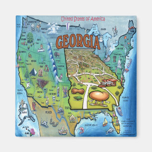 Aimant Carte de la Géorgie Etats-Unis