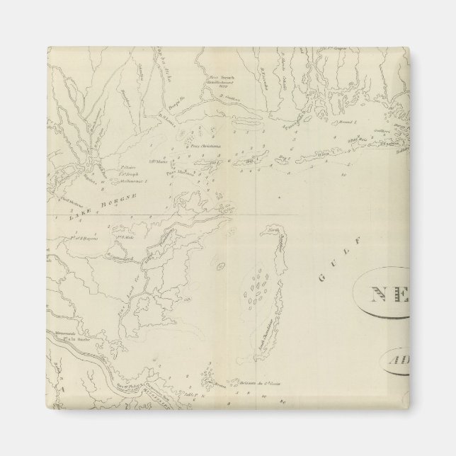Aimant Carte de la Nouvelle-Orléans (Devant)