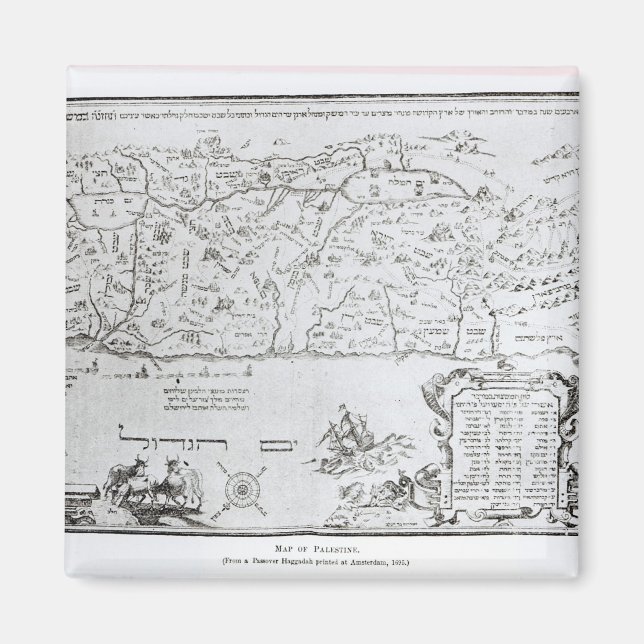 Aimant Carte de la Palestine, d'une Pâque Haggadah (Devant)