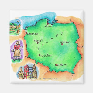 Aimant Carte de la Pologne