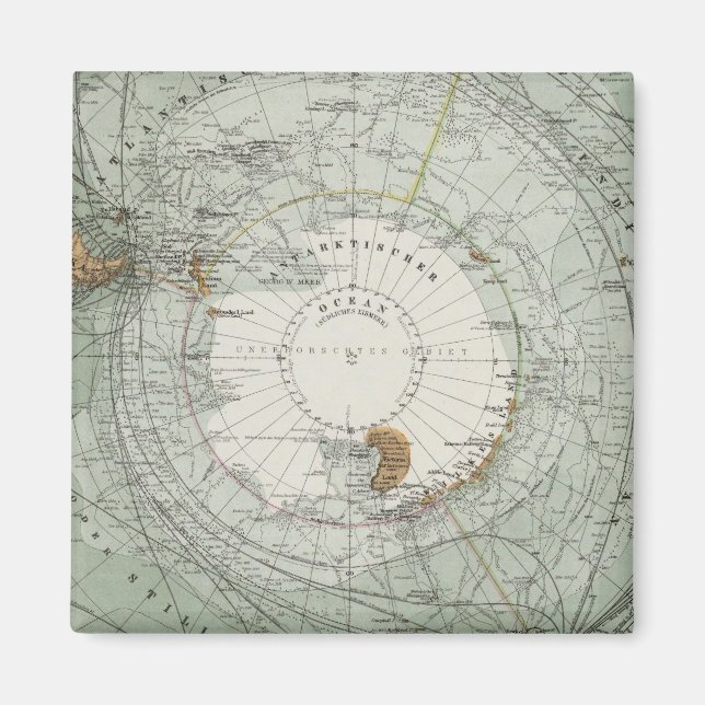 Aimant Carte de la région du Polar du Sud (Devant)