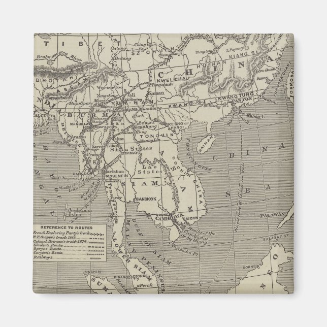 Aimant Carte de la route proposée pour la Chine de Birman (Devant)