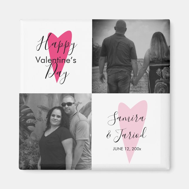 Aimant Carte de la Saint-Valentin avec collage de photos  (Devant)