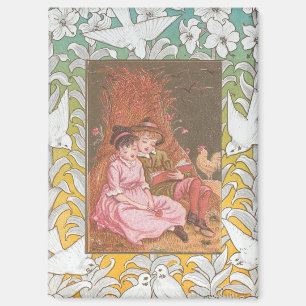 Aimant Carte de la Saint-Valentin de l'ère victorienne an