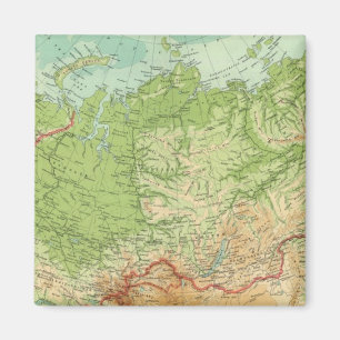 Aimant Carte de la Sibérie avec routes maritimes