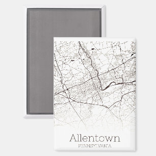 Aimant Carte de la ville d'Allentown PA