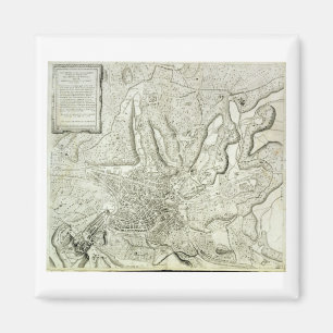 Aimant Carte de la ville de Rome, gravée par l'artiste, 