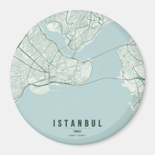 Aimant Carte de la ville d'Istanbul Turquie Design Minima
