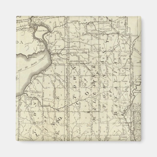 Aimant Carte de l'achat de Morris ou de West Geneseo (Devant)
