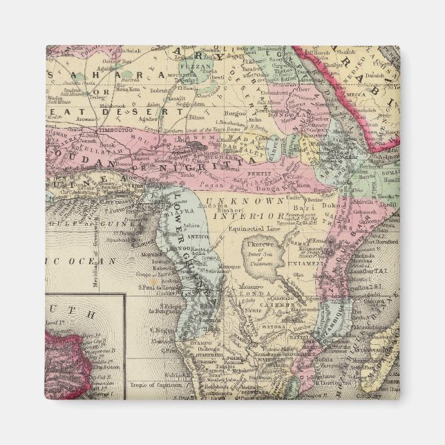 Aimant Carte De L'Afrique (Devant)