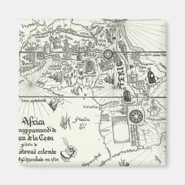 Aimant Carte de l'Afrique | 1500 (Devant)