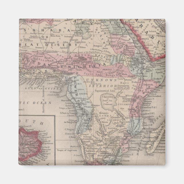 Aimant Carte de l'Afrique avec Sainte-Hélène (Devant)
