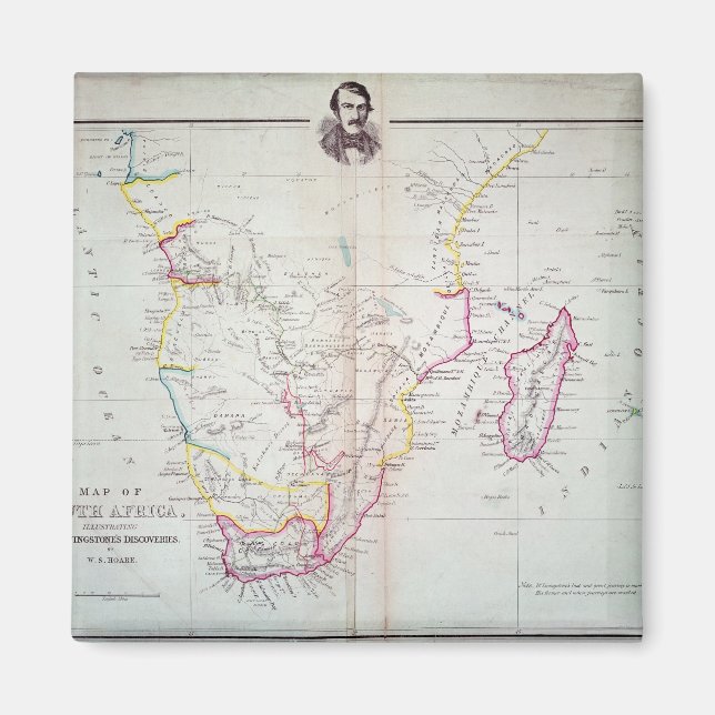 Aimant Carte de l'Afrique du Sud illustrant (Devant)