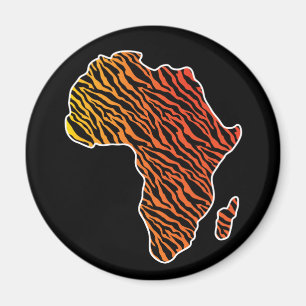 Aimant Carte de l'Afrique Fierté africaine Zèbre modèle