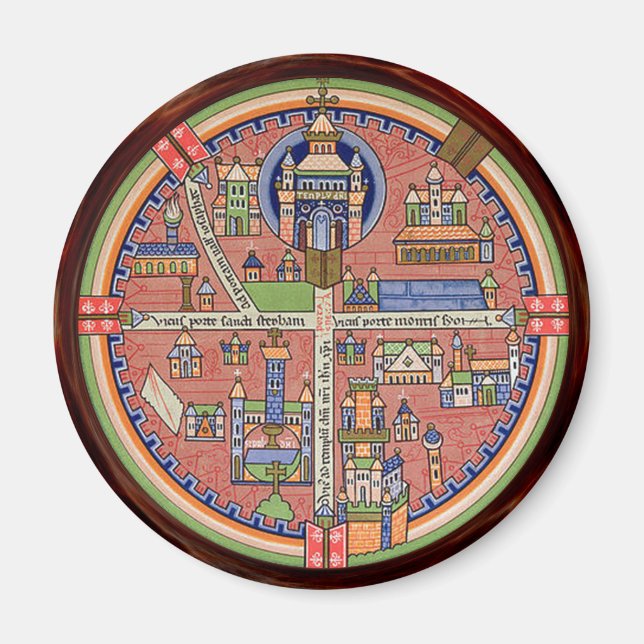 Aimant Carte de l'aimant Jérusalem (Devant)