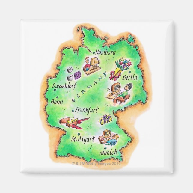 Aimant Carte de l'Allemagne (Devant)