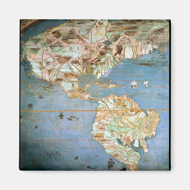 Aimant Carte de l'Amérique du Nord et du Sud (Devant)