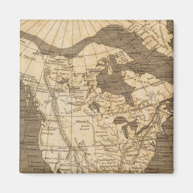 Aimant Carte de l'Amérique du Nord par Arrowsmith (Devant)