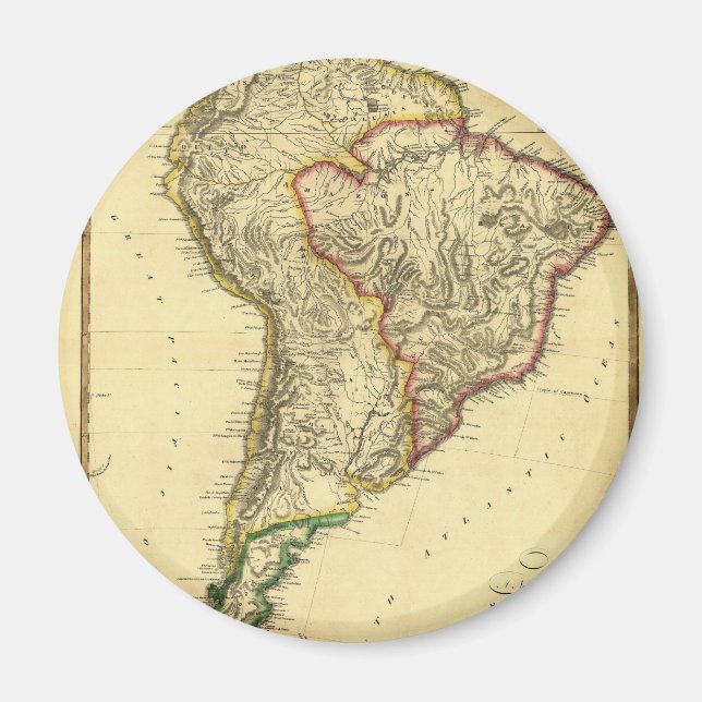 Aimant Carte de l'Amérique du Sud 1817 (Devant)