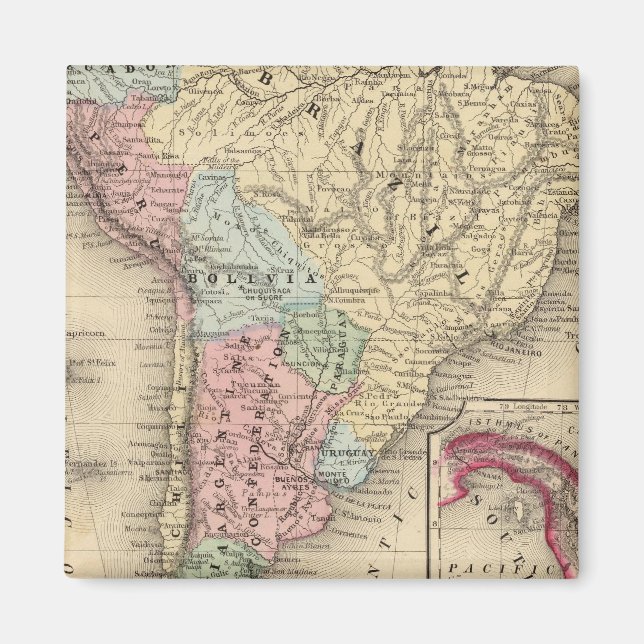 Aimant Carte de l'Amérique du Sud par Mitchell (Devant)