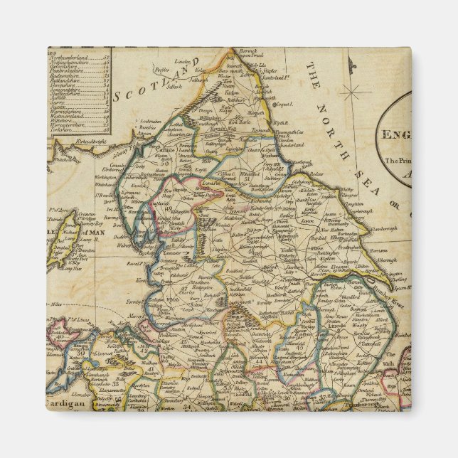 Aimant Carte de l'Angleterre et du Pays de Galles (Devant)