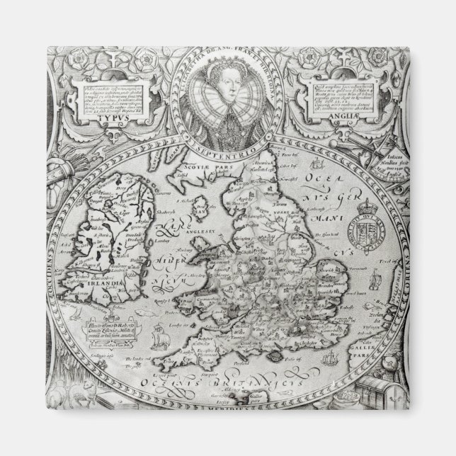 Aimant Carte de l'Angleterre pendant le règne de (Devant)
