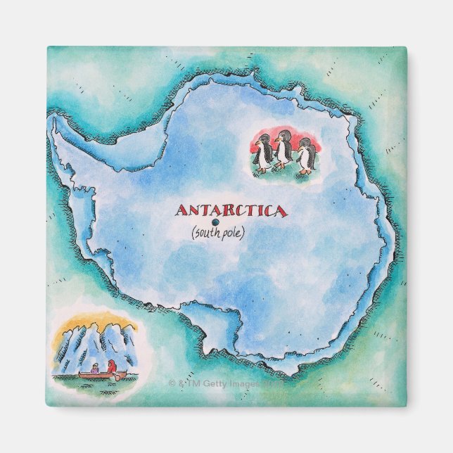 Aimant Carte de l'Antarctique (Devant)
