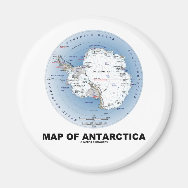 Aimant Carte De L'Antarctique (Géographie) (Devant)