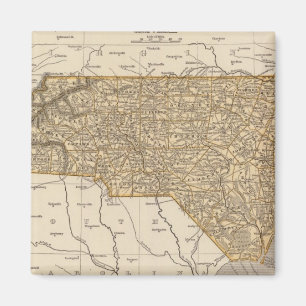 Aimant Carte de l'Atlas de la Caroline du Nord