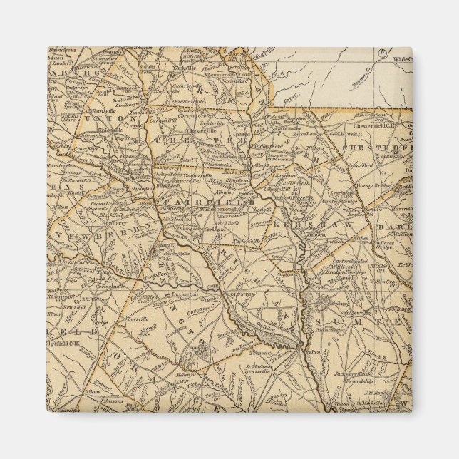 Aimant Carte de l'Atlas de la Caroline du Sud (Devant)