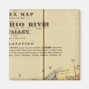 Aimant Carte de l'Atlas de l'Ohio supérieur