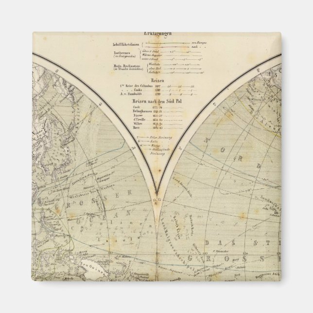 Aimant Carte de l'Atlas hémisphérique (Devant)