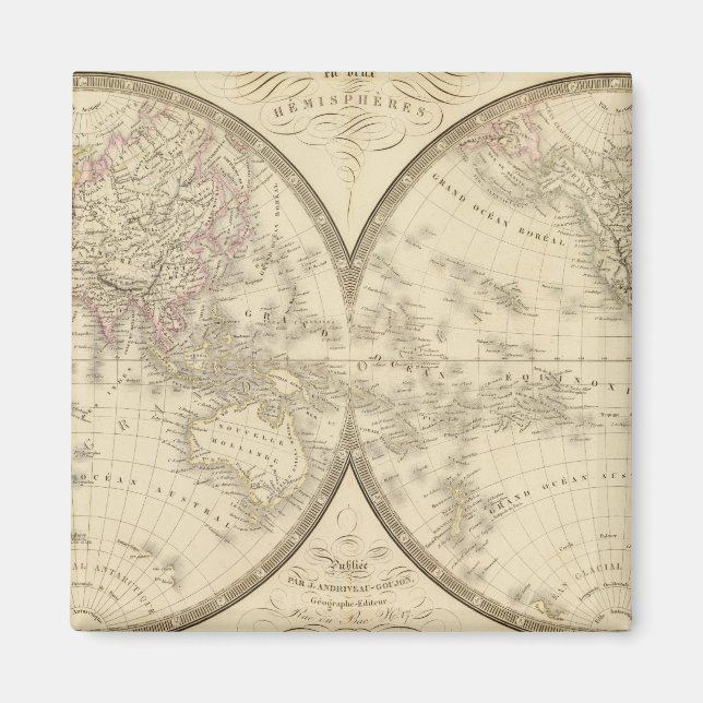 Aimant Carte de l'Atlas mondial (Devant)